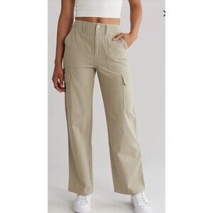 Women's Elodie High Waist Wide Leg Cargo Pants Natural Small
